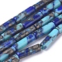 Assembled Synthetic Gold Line Turquoise and Lapis Lazuli Beads Strands, Column