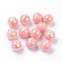 Handmade Porcelain Round Beads, AB Color Plated