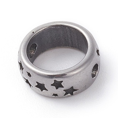 316 Surgical Stainless Steel Bead Frames, Ring with Star