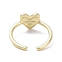 Clear Cubic Zirconia Heart Open Cuff Ring, Brass Jewelry for Women, Cadmium Free & Lead Free