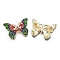Épingle papillon en émail avec strass, 3d broche en alliage animal pour vêtements de sac à dos, sans nickel et sans plomb, lumière dorée