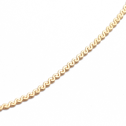 304 Stainless Steel Serpentine Chain Anklets, with Lobster Claw Clasps