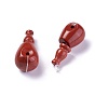 Natural Red Jasper 3 Hole Guru Beads, T-Drilled Beads, for Buddhist Jewelry Making, Grade A