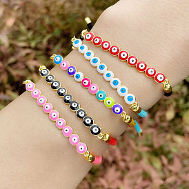 Bohemian Style Colorful Eye Bracelet with Adjustable Beads - BRF83