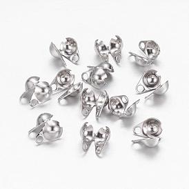 304 Stainless Steel Bead Tips, Calotte Ends, Clamshell Knot Cover