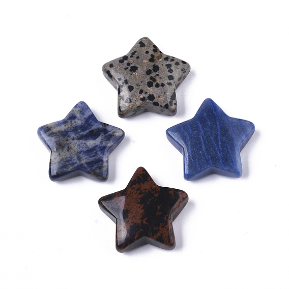 Natural Gemstone Star Shaped Worry Stones, Pocket Stone for Witchcraft Meditation Balancing