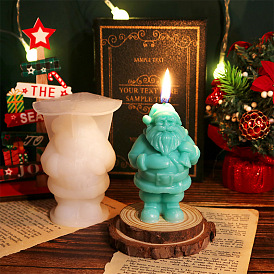 Moules à bougie en silicone bricolage, pour la fabrication de bougies parfumées, Père Noël