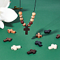 Pandahall elite bricolage collier pendentif croix kits de fabrication, y compris 120 pcs pendentifs en bois croisés, 1 cordon en polyester ciré à enroulement de faisceau