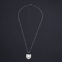 201 Stainless Steel Pendants Necklaces, with Cable Chains and Lobster Claw Clasps, Clover