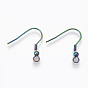 Vacuum Plating 201 Stainless Steel Earring Hooks, Ear Wire, with Horizontal Loop