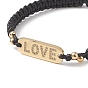 Bracelet à maillons avec mot d'amour en zircone cubique transparente pour la saint-valentin