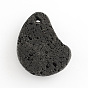 Natural Lava Rock Pendants, Dyed, 50~63x42~70x8~12mm, Hole: 3.5~8mm
