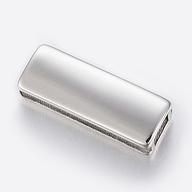 304 Stainless Steel Slide Charms, Rectangle