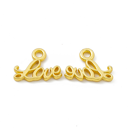 Rack Plating Alloy Charms, Cadmium Free & Lead Free & Nickle Free, Word Love Charm
