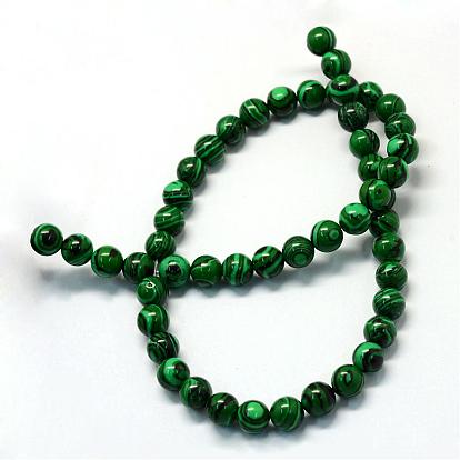 Turquoise synthétique brins de perles de pierres précieuses, ronde, teint