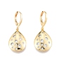 Clear Cubic Zirconia Teardrop Dangle Leverback Earrings, Brass Jewelry for Women, Cadmium Free & Nickel Free & Lead Free