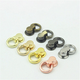 Zinc Alloy Side Clip Buckles Nail Rivet Connector Clasp, with O Ring, for Bag Hanger