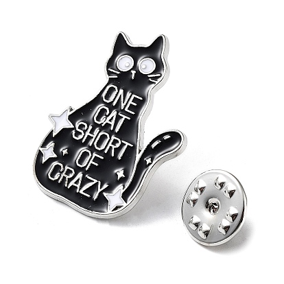 Cartoon Style Cat Enamel Pins, Platinum Alloy Badge for Men Women