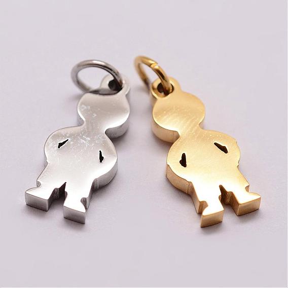 316 Surgical Stainless Steel Pendants, Boy Silhouette Pendants