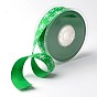 Snowflake Polyester Grosgrain Ribbon for Christmas, 1 inch(25mm), about 100yards/roll(91.44m/roll)