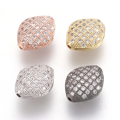 Micro en laiton pavent des perles cubes de zircone, losange, clair