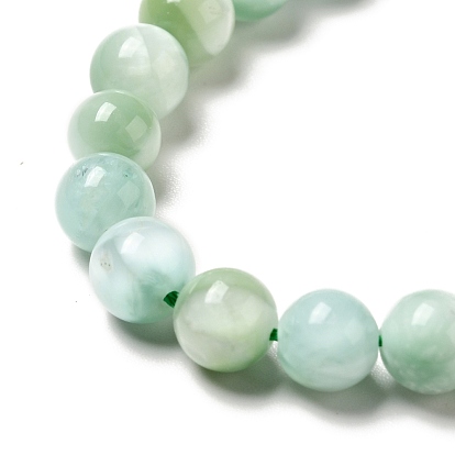 Natural Glass Beads Strands, Grade AB+, Round, Aqua Blue