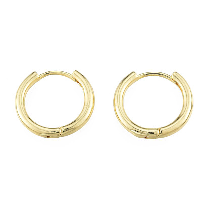 Brass Hinged Hoop Earrings for Women, Nickel Free