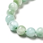 Brins de perles de verre naturel, classe AB +, ronde, bleu aqua