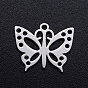 201 Stainless Steel Pendants, Butterfly