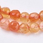 Natural Agate Round Beads Strand, Dyed, Faceted