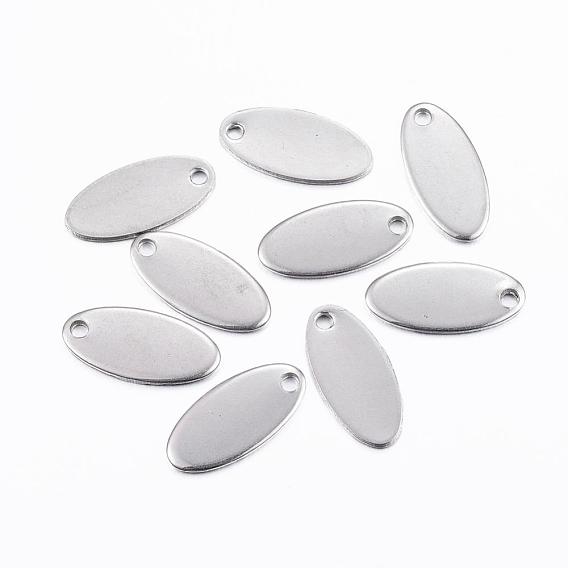 201 Stainless Steel Stamping Blank Tag Pendants, Oval