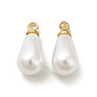 Encantos de perlas de imitación de plástico, con la conclusión de latón, sin plomo y cadmio, encanto de lágrima