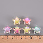 Transparent Acrylic Beads, Bead in Bead, AB Color, Faceted, Star