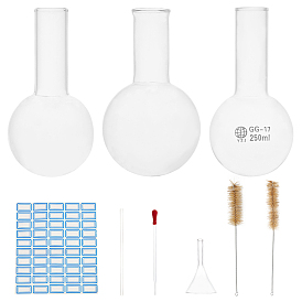 Olycraft DIY Kits, with Glass Beaker & Stirring & Dropper & Funnel Hopper, Length Chemistry Test Tube Brush, Label Paster and Carton Box