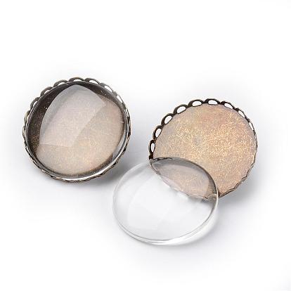 25mm Transparent Clear Domed Glass Cabochon Cover for Women Iron Brooch Making, Brooch: 26mm, Pin: 0.8mm, Glass: 25x7.4mm