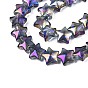 Perlas de vidrio electroplate hebra, color de ab, estrella