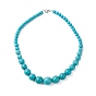 Dyed Synthetic Turquoise Graduated Beaded Necklaces, with Iron Clasps
