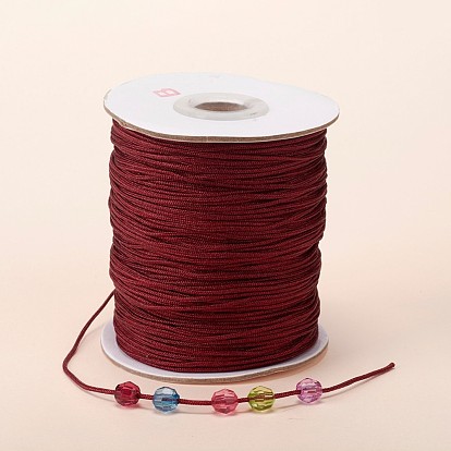Fil de nylon, ronde, corde à nouer chinoise, chaîne de perles, pour la fabrication de bracelets, 1.5 mm, environ 140 mètres / rouleau