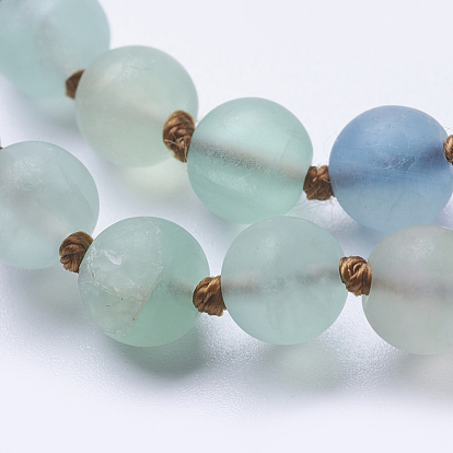 Colliers de perles de pierres précieuses, givré, ronde