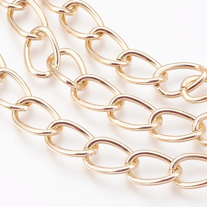 Decorative Chain Aluminium Twisted Chains Curb Chains, Unwelded, 15x10x2mm