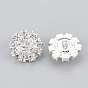 {1) botones de asta de bronce de diamantes de imitación, con diamantes de imitación de acrílico, plano y redondo