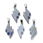 Gemstone Pendants, Lightning Bolt Charms with Stainless Steel Color Plated 201 Stainless Steel Snap on Bails