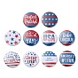 Independence Day Flat Round Tinplate Badge Pins, Platinum Brooch Button Pin for Backpack Clothes