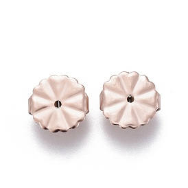 Ion Plating(IP) 304 Stainless Steel Ear Nuts, Butterfly Earring Backs for Post Earrings, Flower