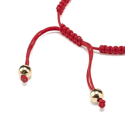 Natural Gemstone Rectangle Braided Bead Bracelet, Adjustable Bracelet for Women