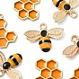8 piezas 2 colgantes de esmalte de aleación de estilo, Panal y abejas, la luz de oro