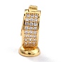 Brass Micro Pave Clear Cubic Zirconia Bead Cap Pendant Bails, Enhancer Shortener Pendant Bails, Hinged Bails, Long-Lasting Plated, Oval
