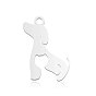 201 Stainless Steel Pendants, Silhouette Charms, Dog