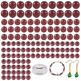 Kit de fabrication de bracelet de perles rondes en œil de chat bricolage, y compris des perles rondes en œil de chat, fil élastique