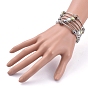 Cinq boucles de bracelets de mode, avec Shell perles de nacre, 304 perles en acier inoxydable et fil à mémoire en acier